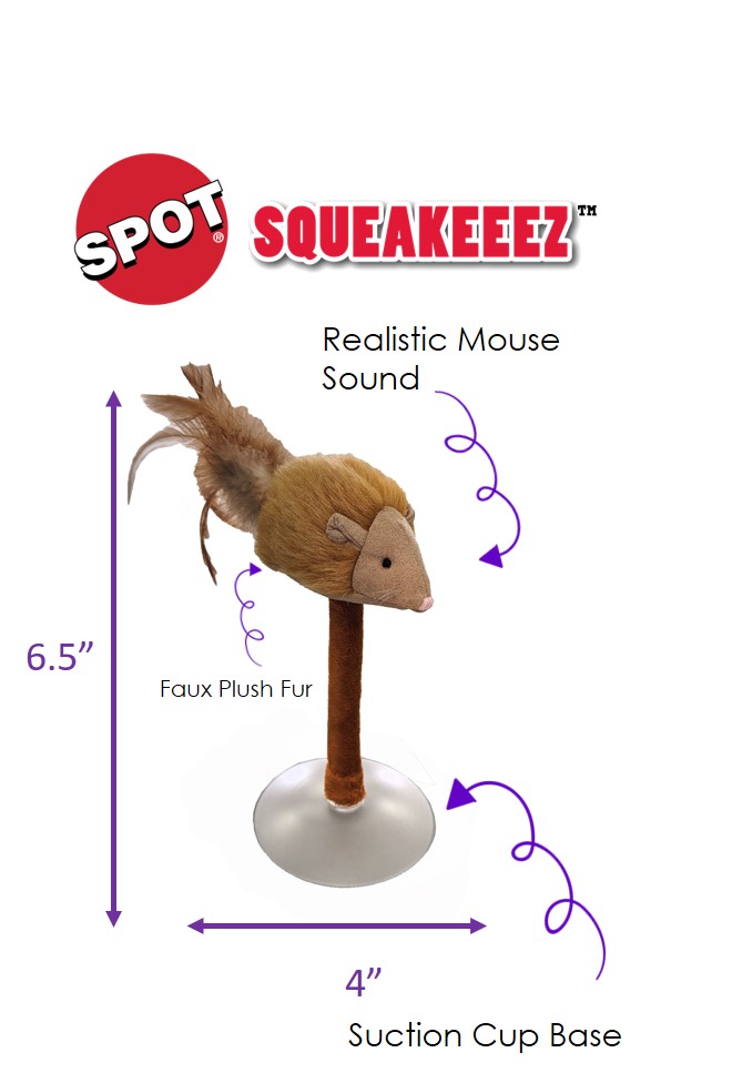 Ethical Pet Spot Squeakeeez Mouse with Suction Cup Cat Toy